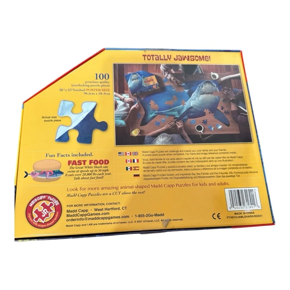 Madd Capp Puzzles Jr. I AM Lil’ Shark 100-Piece Animal-Shaped Jigsaw Puzzle